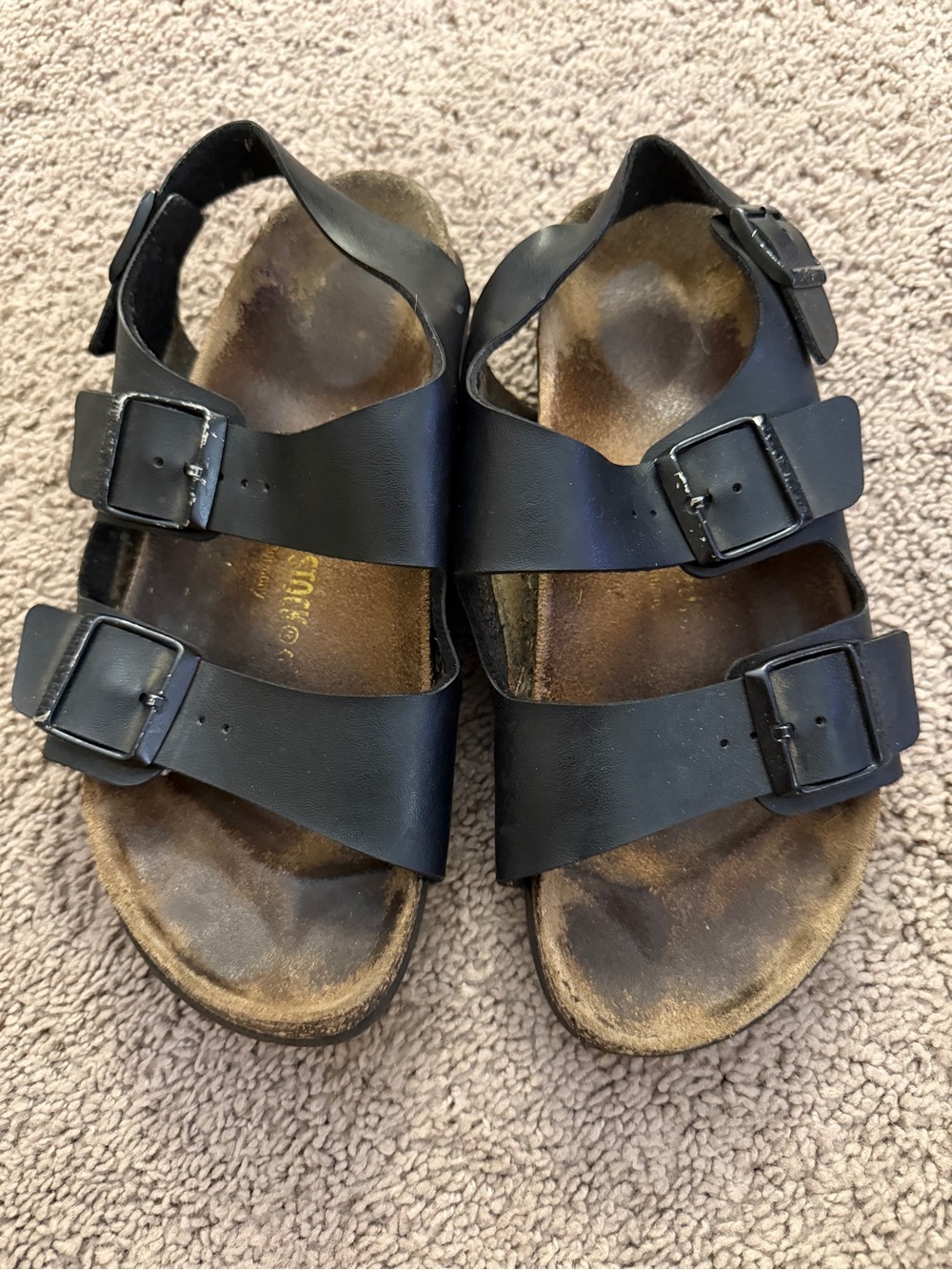 Birkenstock Buckle Sandals Unisex size 39 (8) Black Open Toe Ankle Strap Shoe